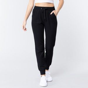 ⚡FINAL SALE! Black Stretch Knit Slim Sweatpants